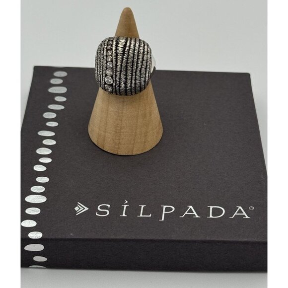 Silpada Ring Sz 6 Sterling 925 Silver in the Groove R2981 Cocktail Classic - Picture 1 of 12
